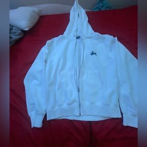 White Stussy Zip Up.